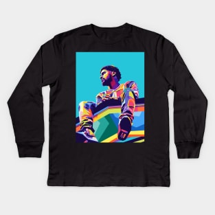 J Cole Wpap Pop Art Kids Long Sleeve T-Shirt